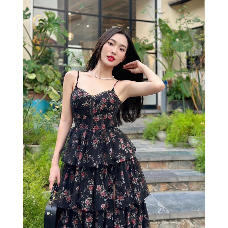 Đầm maxi 2 dây TRIPBLE T DRESS xẻ đùi có lót bra siêu xinh - Free size