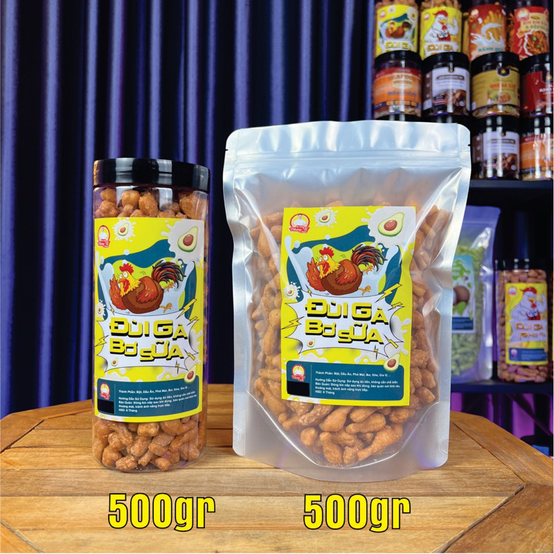 HỘP QUẨY ĐÙI GÀ BƠ SỮA 500Gram