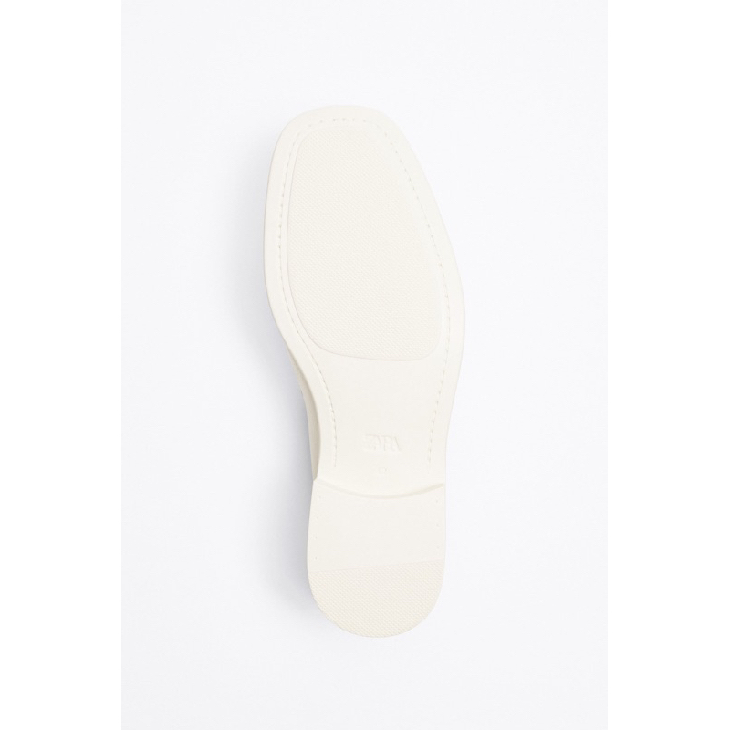 Giày lười da nam màu trắng Zara authentic SOFT PENNY STRAP size 40/42