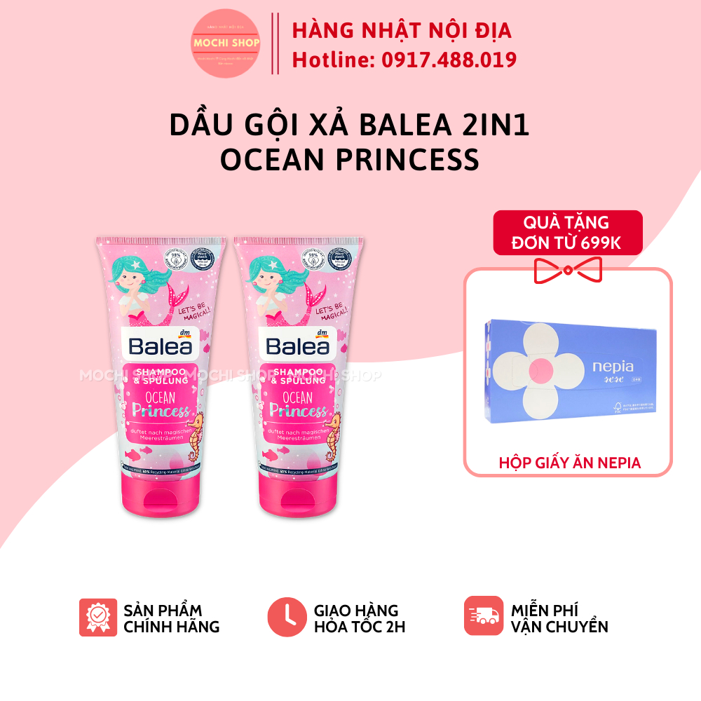 Dầu gội xả Balea 2in1 Ocean Princess 200ml cho bé gái - 101058
