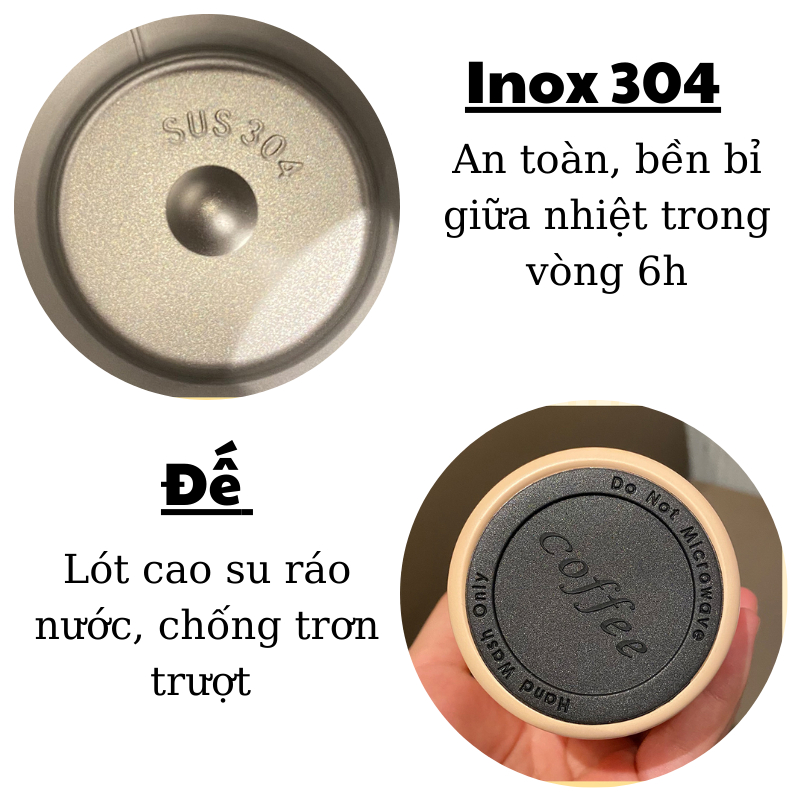Cốc giữ nhiệt Lucky 500ml tặng kèm sticker 3D, nắp ống hút kèm quai sách tiện lợi, Ly giữ nhiệt cute