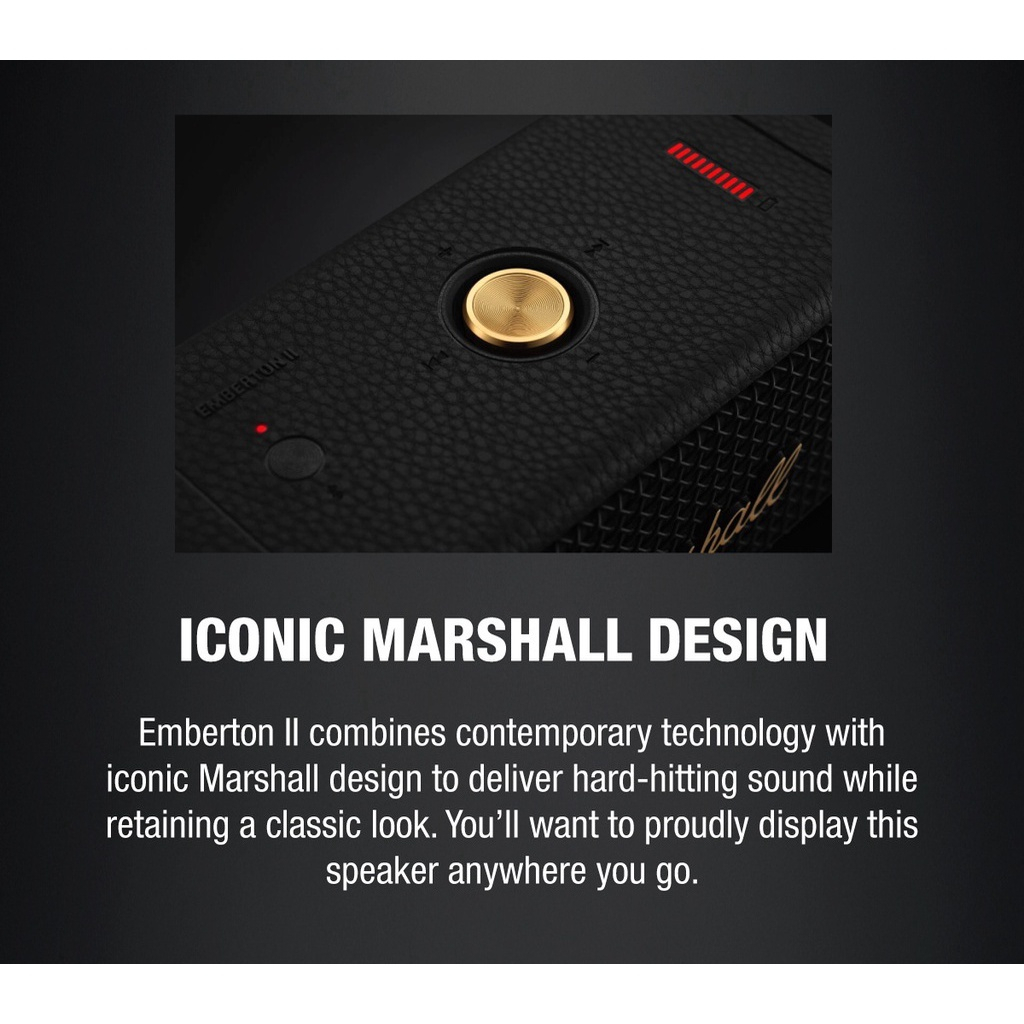Loa bluetooth Marshall Emberton phiên bản 2023 chính hãng,loa không dây M2 20w pin trâu âm thanh chất lượng chống nước