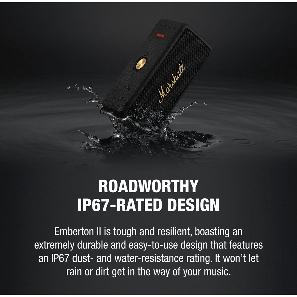 Loa bluetooth Marshall Emberton phiên bản 2023 chính hãng,loa không dây M2 20w pin trâu âm thanh chất lượng chống nước