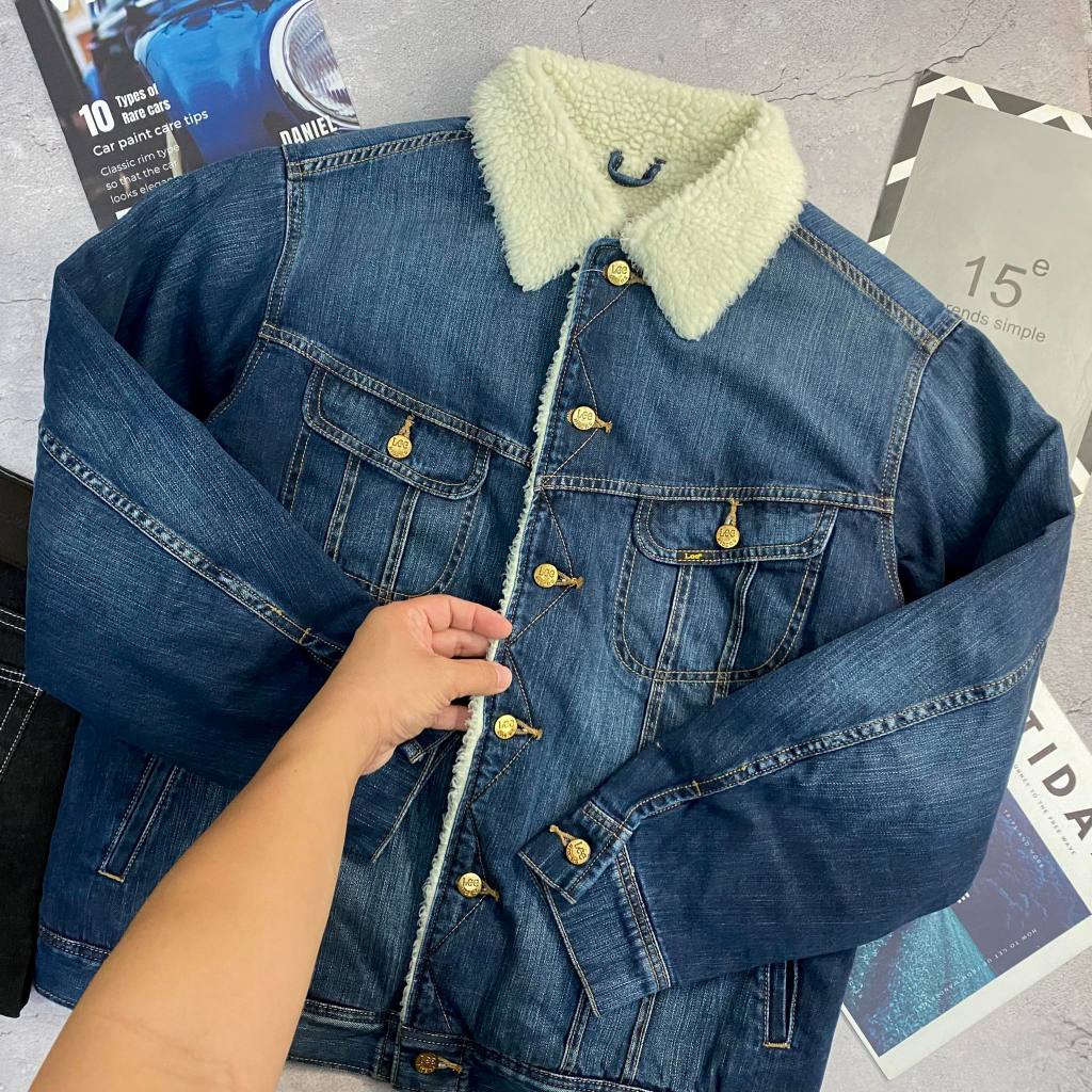 Áo khoác denim lót lông cừu Lee.Copper