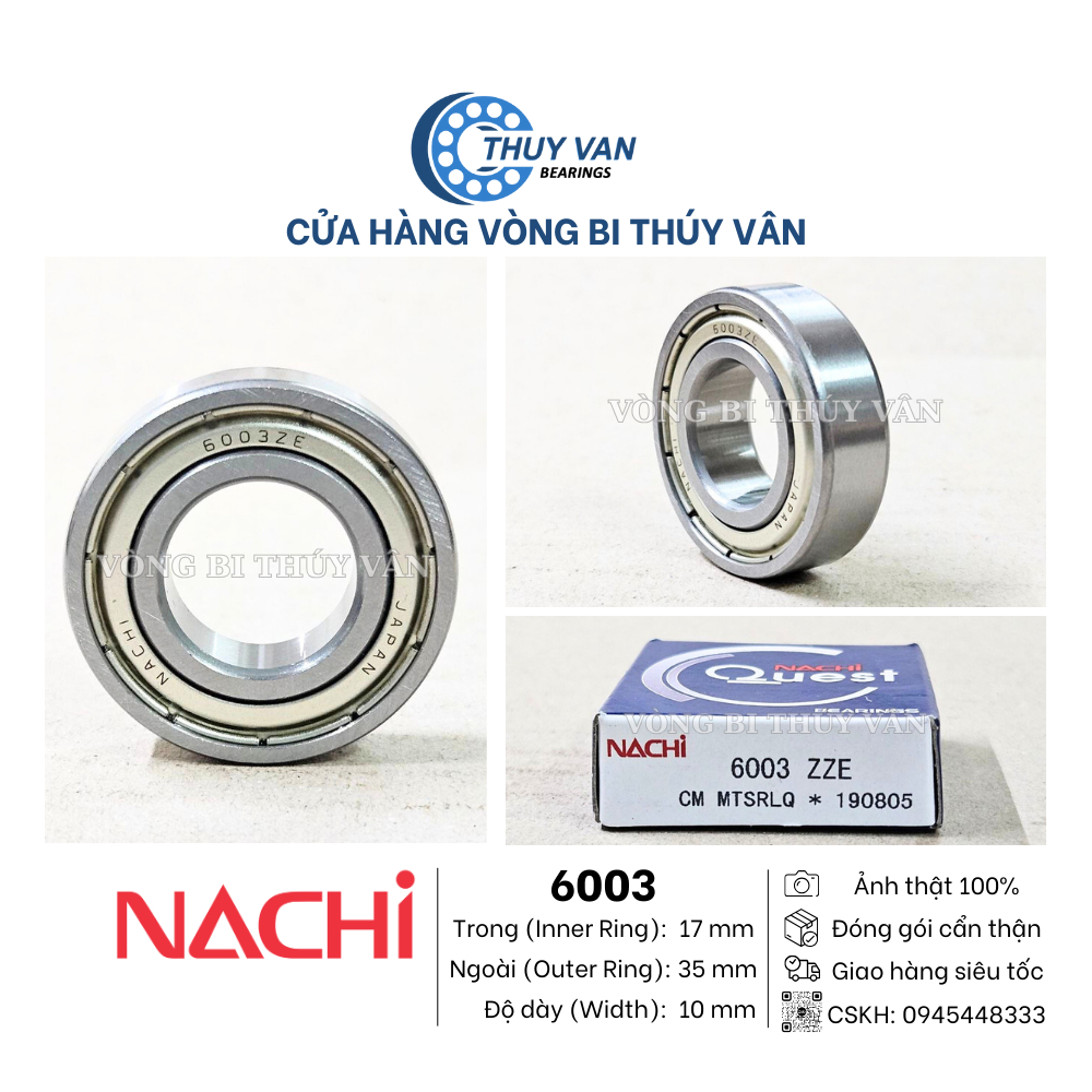 Vòng bi bạc đạn hạt tròn, cầu 6000 6001 6002 6003 6004 6007 hãng NACHI Nhật Bản