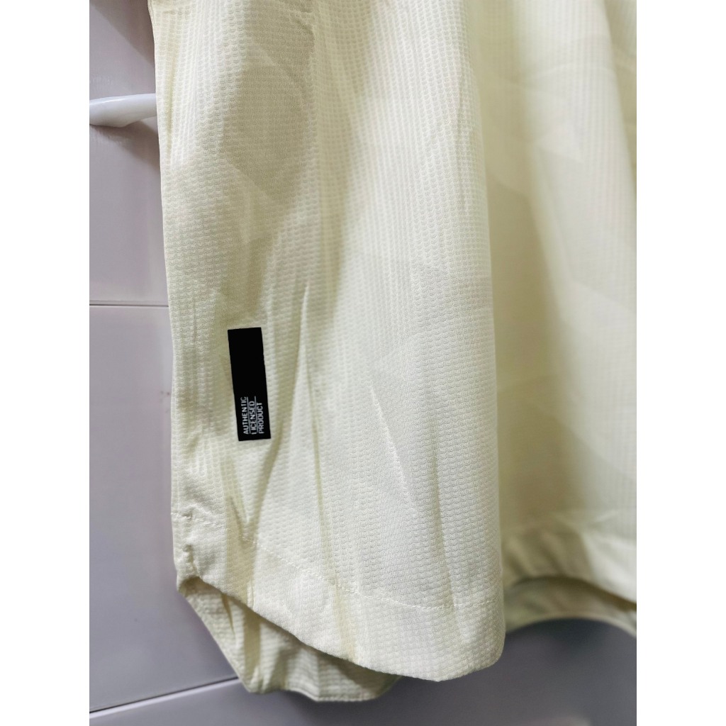 Set bộ quần thể thao nam nữ vải gai thái ba lá áo vàng kem quần vàng đồng có túi 2023