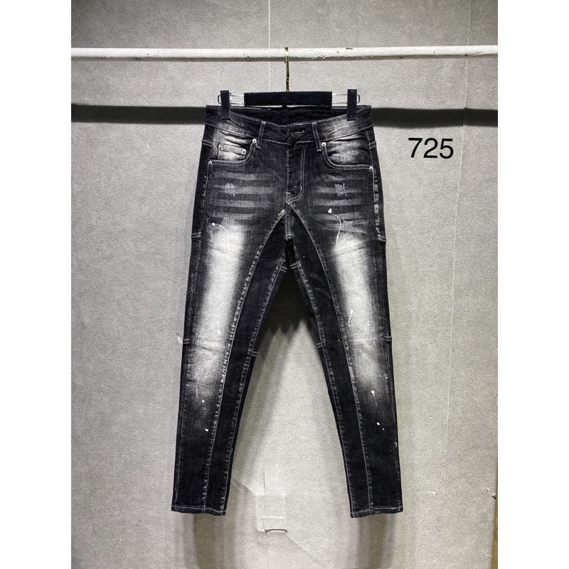 Quần Jeans nam  dài ống côn  cao cấp khóa lệch - Quần bò rách hàng quảng châu nam đẹp shop 2k_store