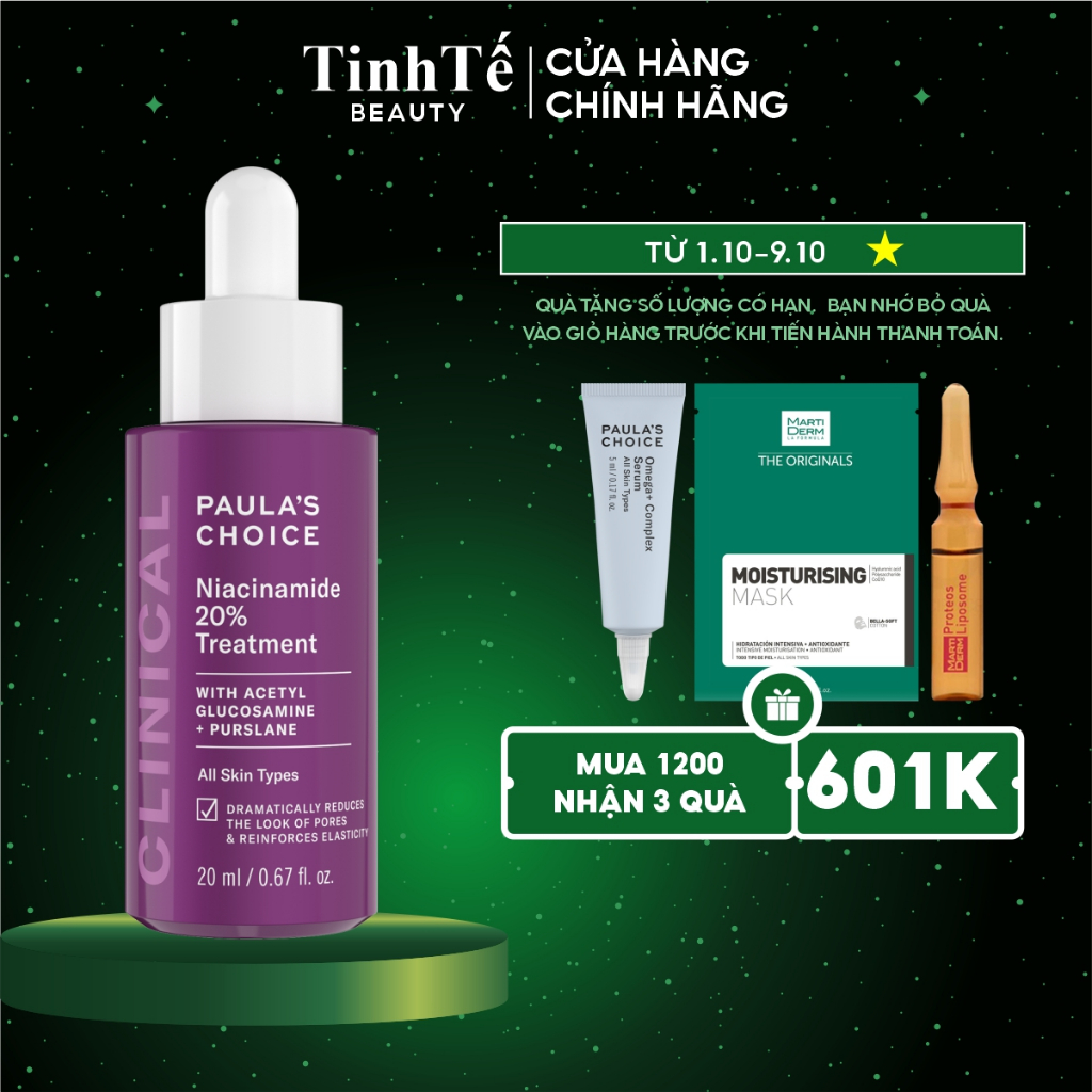 Tinh chất se khít lỗ chân lông Paula's Choice Clinical Niacinamide 20% Treatment 20ml