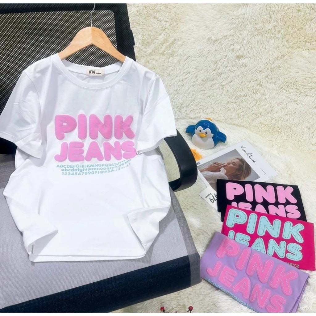 Áo thun nữ kiểu Hàn Quốc in chữ Pink cực đẹp form vừa cổ tròn đủ màu sắc cotton thoáng mát mịn hot hit bán chạy giá rẻ