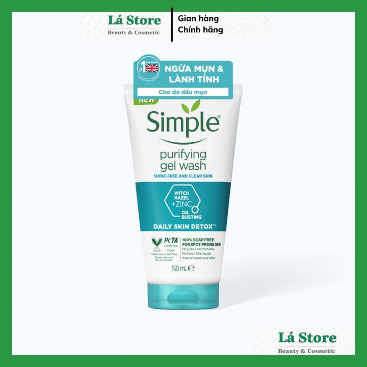 Sữa Rửa Mặt Simple - Sữa Rửa Mặt Simple Gel Kind To Skin Refreshing Facial Wash Gel 150ml