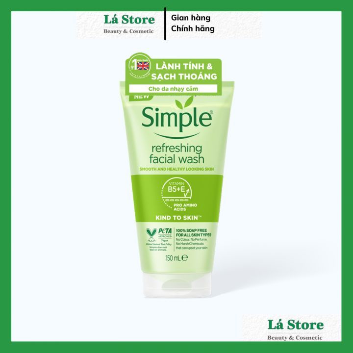 Sữa Rửa Mặt Simple - Sữa Rửa Mặt Simple Gel Kind To Skin Refreshing Facial Wash Gel 150ml