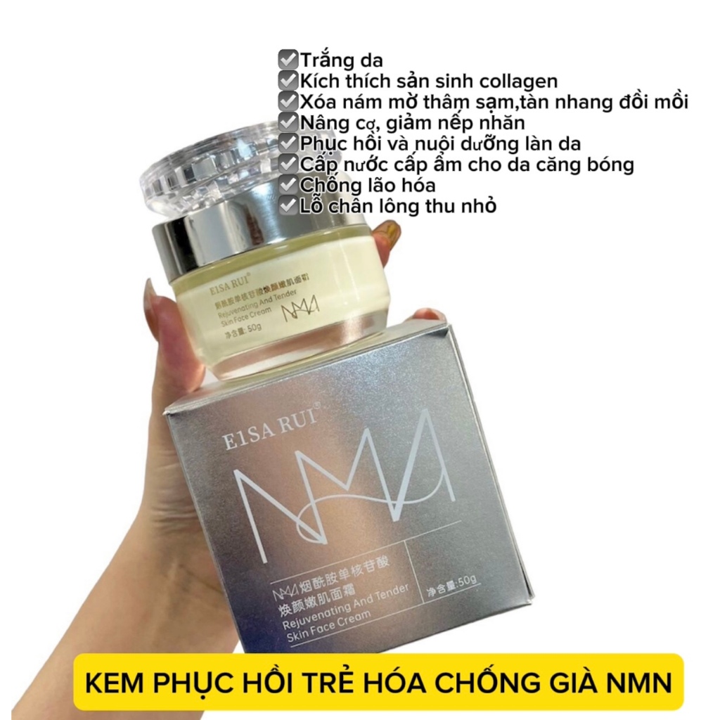 Kem Trẻ Hóa Da, Chống Lão Hóa NMN Cao Cấp - Trắng Da, Chống Nhăn, Mờ Nám Tàn Nhang (Hộp 50gr)