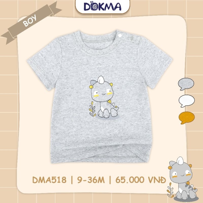 ÁO CỘC TAY CÀI VAI CHO BÉ TRAI TỪ 12-36 THÁNG DOKMA
