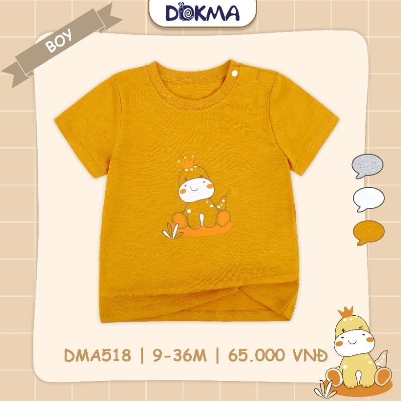 ÁO CỘC TAY CÀI VAI CHO BÉ TRAI TỪ 12-36 THÁNG DOKMA