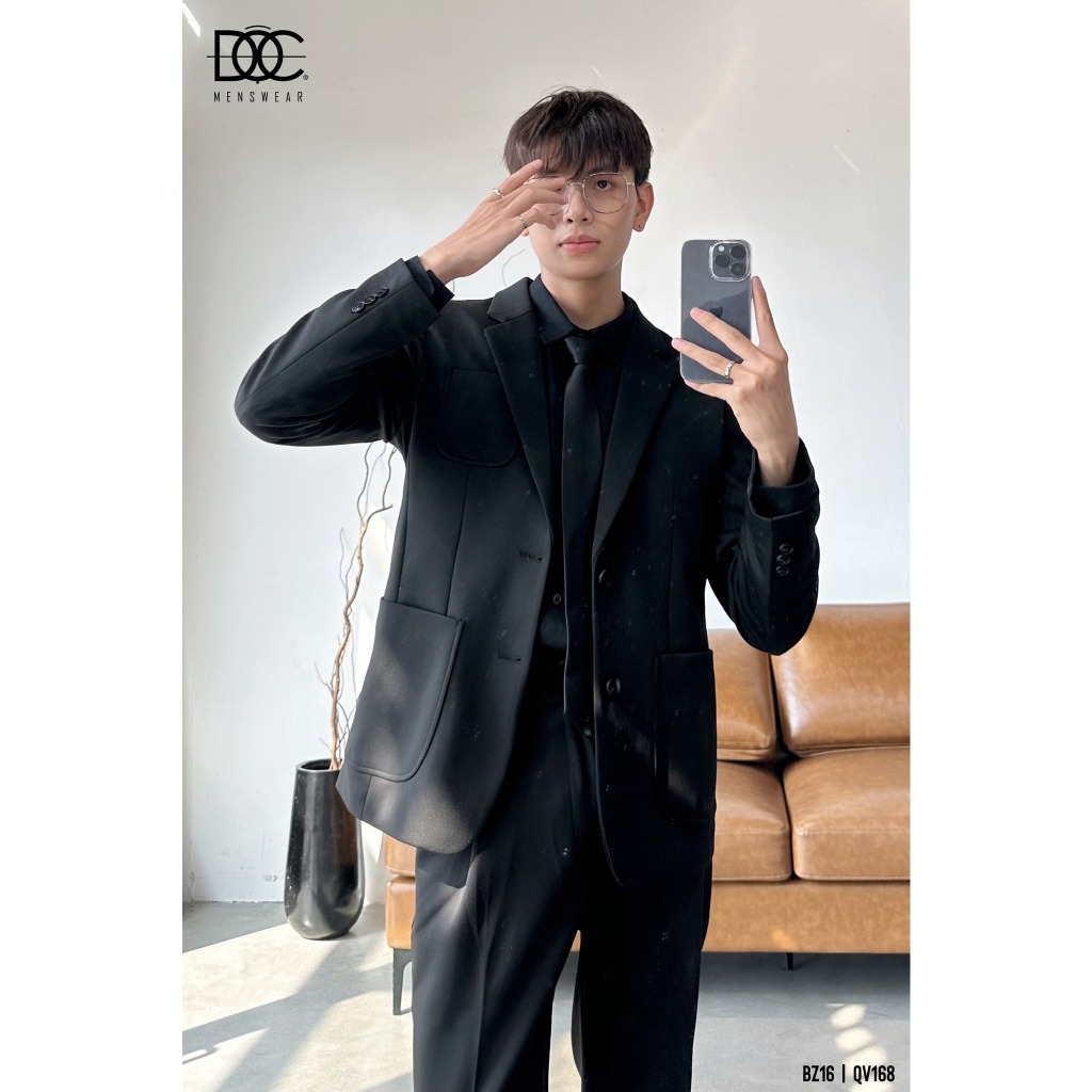 Áo blazer nam hàn quốc Độc menswear chiết hai ly eo form ôm dễ dàng phối đồ tôn dáng, vải kate 2 lớp - BZ