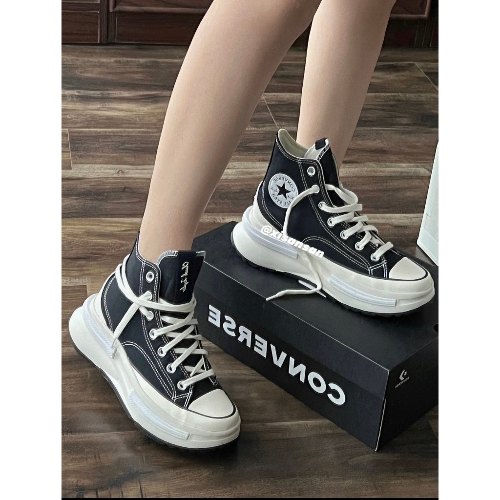 Giày Converse Run Star Legacy black nam nữ, Giày Converse cổ cao đen bản S.Cấp full pk hot trend 2023