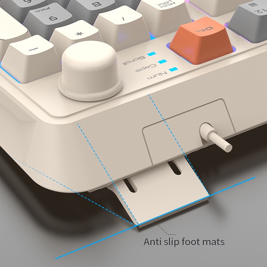 Bàn phím máy tính giả cơ gaming K82 LED 7 màu cực đẹp tích hợp núm chỉnh âm gõ cực đã dùng chơi game, văn phòng - dc5126