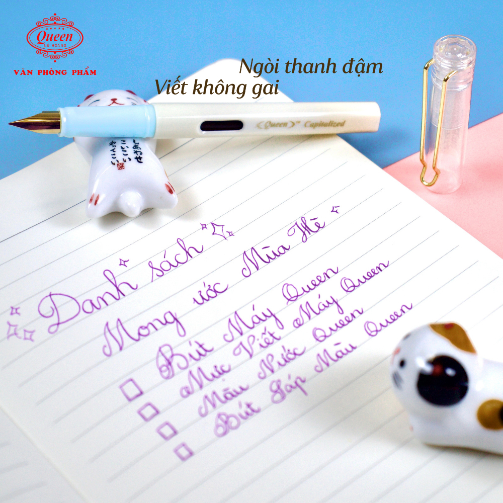Bút Máy Ngòi Tạo Nét Thanh Đậm Queen FP17-2  thích hợp luyện chữ và sử dụng hàng ngày