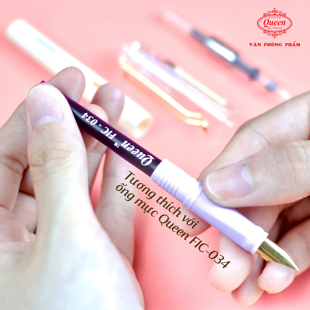 Bút Máy Ngòi Tạo Nét Thanh Đậm Queen FP17-2  thích hợp luyện chữ và sử dụng hàng ngày
