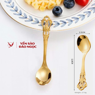Muỗng cà phê - Muỗng inox ăn yến mạ vàng cao cấp dành cho nhà hàng - Muỗng ăn yến - Yến Sào Đảo Ngọc