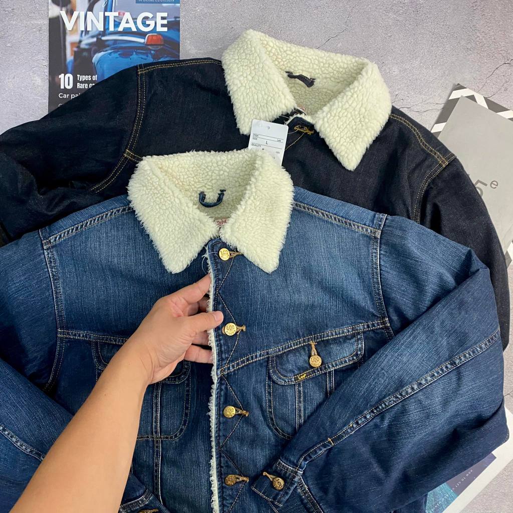 Áo khoác denim lót lông cừu Lee.Copper