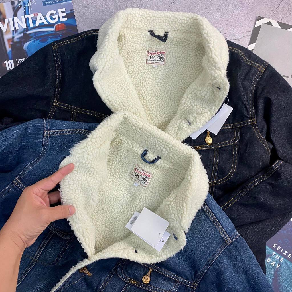 Áo khoác denim lót lông cừu Lee.Copper