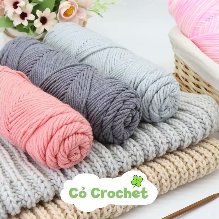 Len Ống Len Cotton Love dùng làm khăn quàng cổ, mũ len, túi len cuộn 100gr