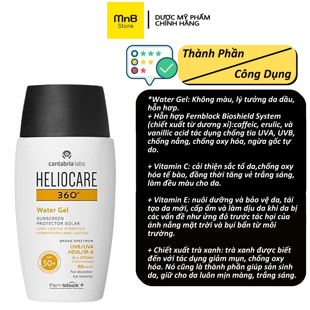 Kem chống nắng phổ rộng cho da nhạy cảm, da dễ kích ứng HELIOCARE 360° Mineral Tolerance Fluid new 2023