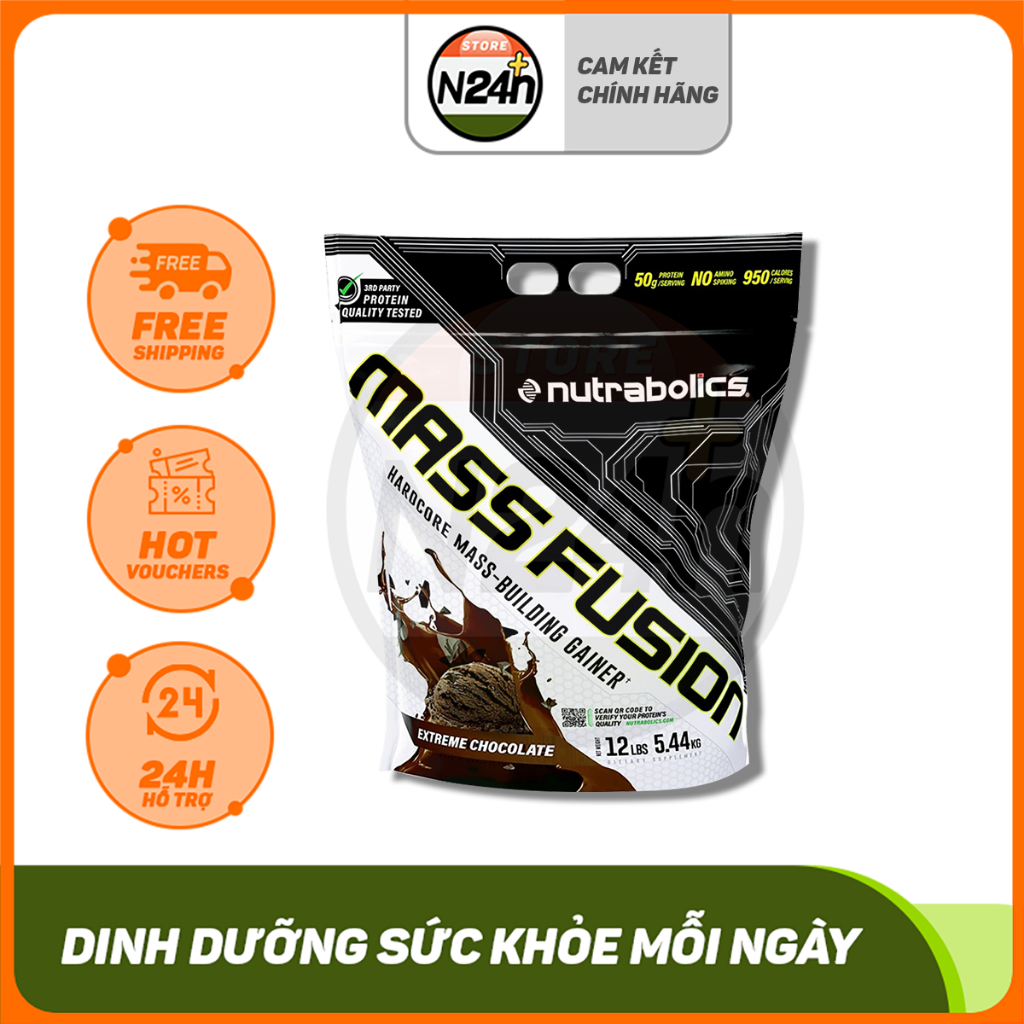 Sữa Tăng Cân Tăng Cơ Nutrabolics Mass Fusion 12lbs - Chính Hãng 100%