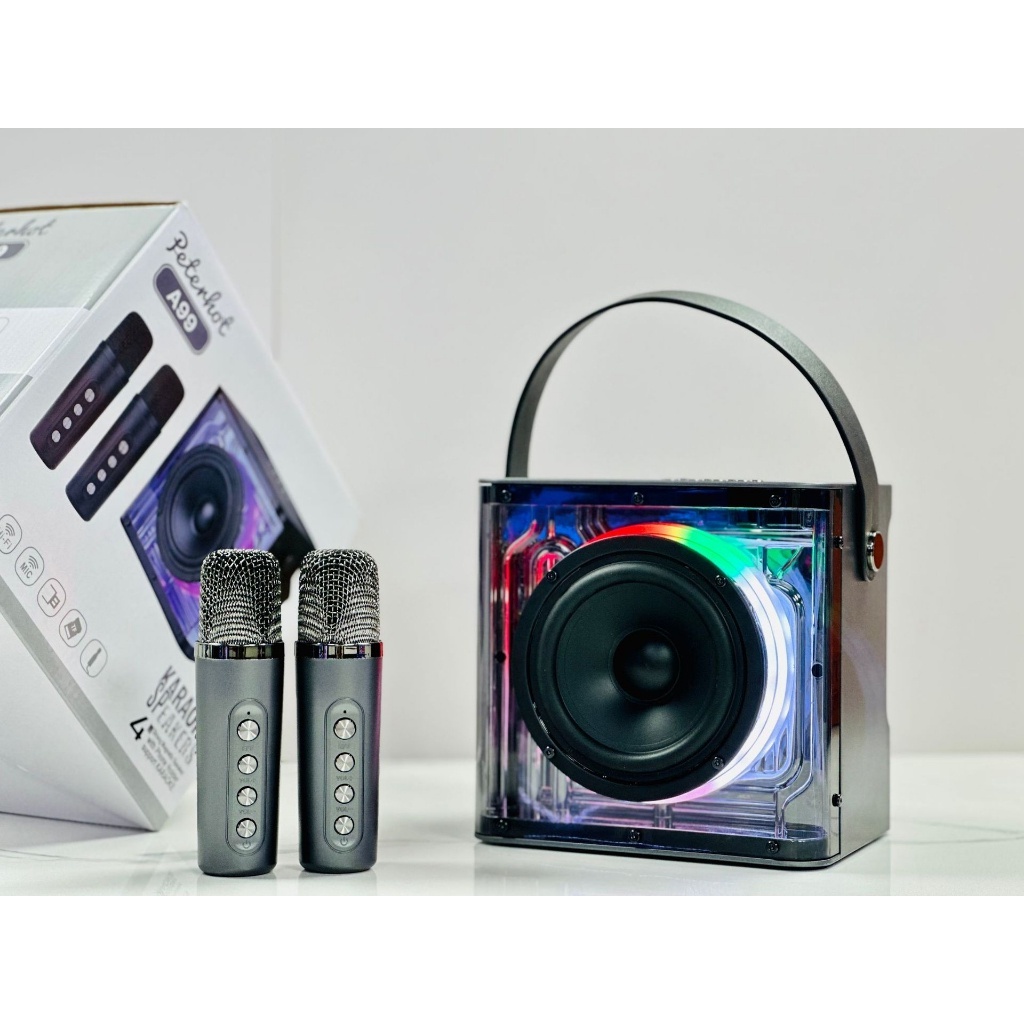 Loa Karaoke Bluetooth Peterhot A99 Âm Thanh Siêu Đỉnh. Thiết Kế Cực Đẹp, Kèm 2 Micro, Đèn LED Nháy Theo Nhạc TECHMALL | BigBuy360 - bigbuy360.vn