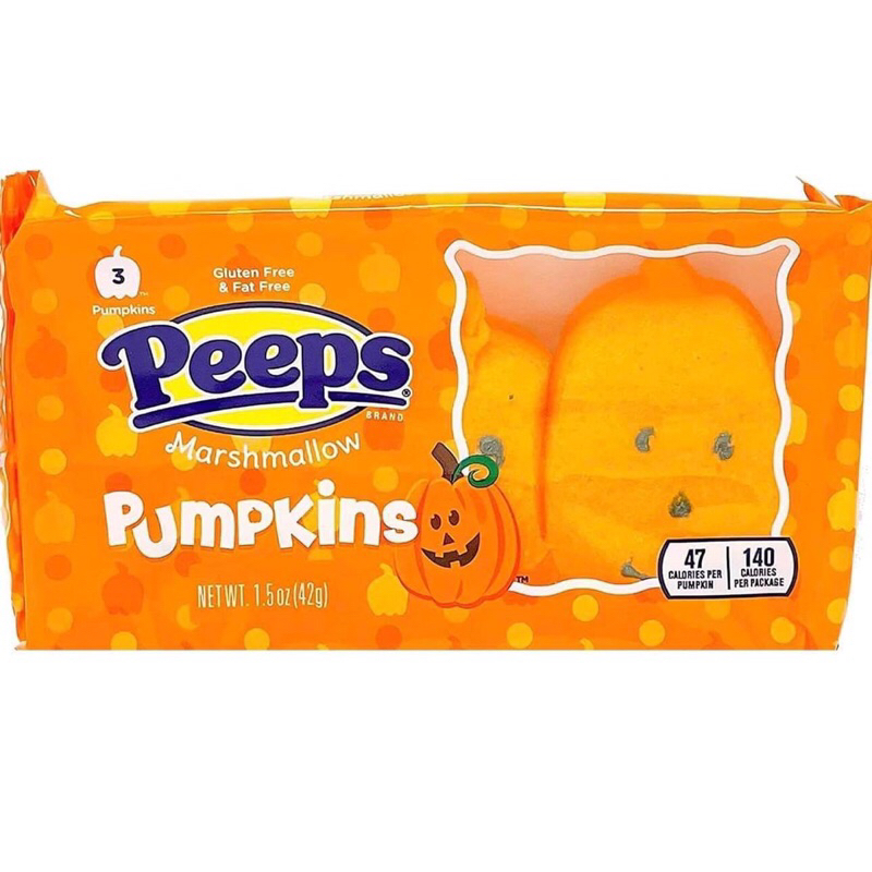 🎃Kẹo Peeps Halloween Marshmallow Pumpkins - 1.5oz/3ct / Kẹo mallow bí ngô , con ma ,hulk ...👻🙀 42gr..