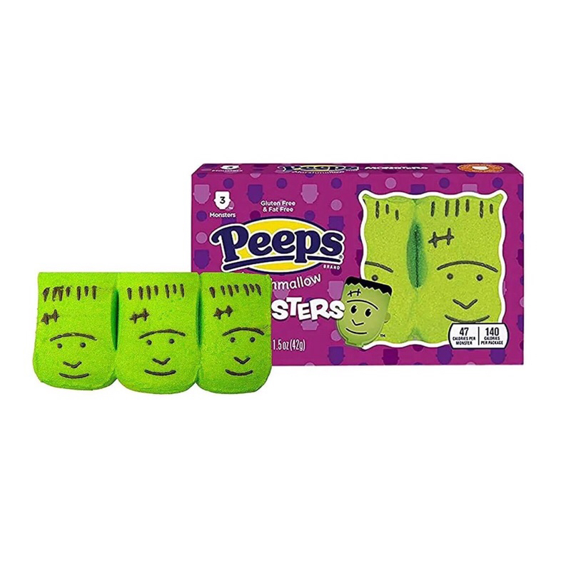🎃Kẹo Peeps Halloween Marshmallow Pumpkins - 1.5oz/3ct / Kẹo mallow bí ngô , con ma ,hulk ...👻🙀 42gr..