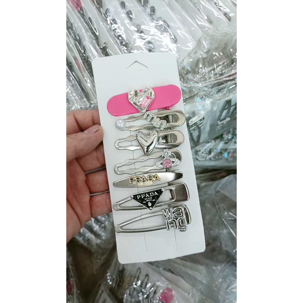 Sét 7 kẹp tóc MẠ BẠC siêu sang chảnh cho các nàng sniêu xinh siêu xịnh