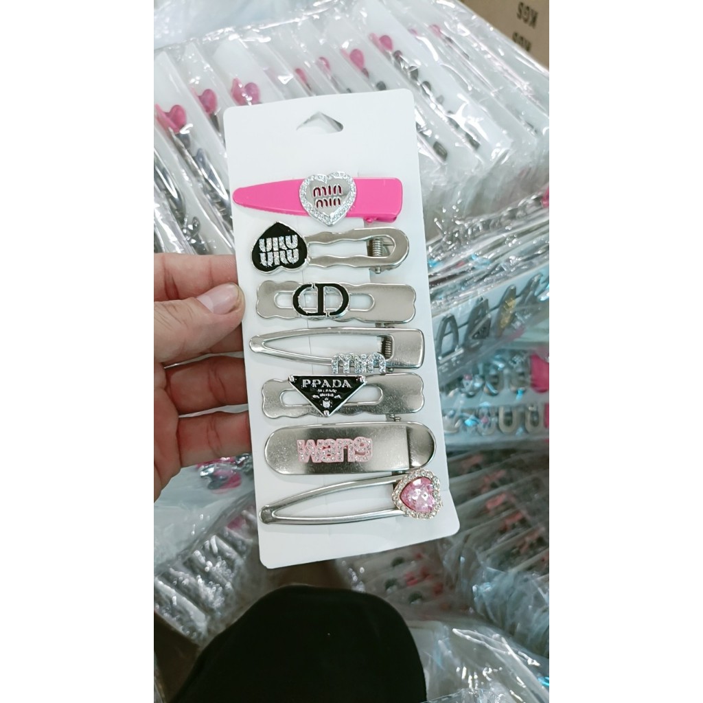 Sét 7 kẹp tóc MẠ BẠC siêu sang chảnh cho các nàng sniêu xinh siêu xịnh