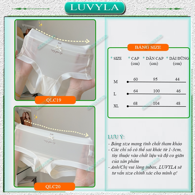 Quần lót nữ su đúc thun lạnh kháng khuẩn cao cấp tàng hình LUVYLA QLS10