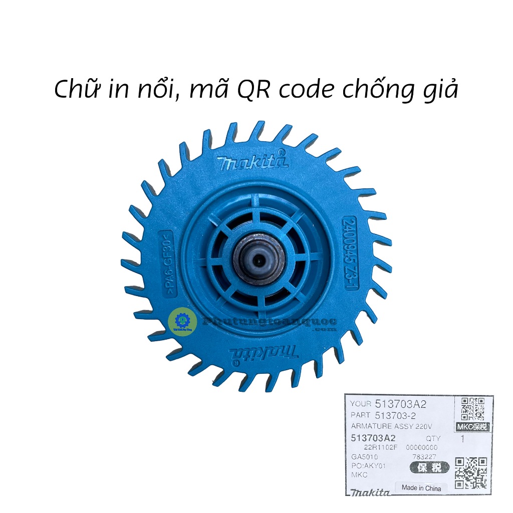 Rotor Chính Hãng Makita Máy Mài GA6020 GA5020 GA5010 GA6010 1050W 100% Chất Lượng