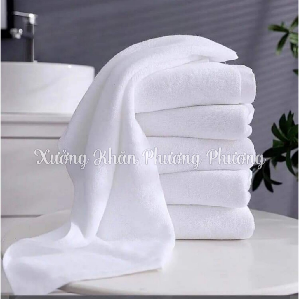 Khăn Tắm cotton 60x120 dùng cho Khách sạn, Homestay, nhà nghỉ, không xù lông, mỏng nhẹ, nhanh khô, thấm hút cực tốt