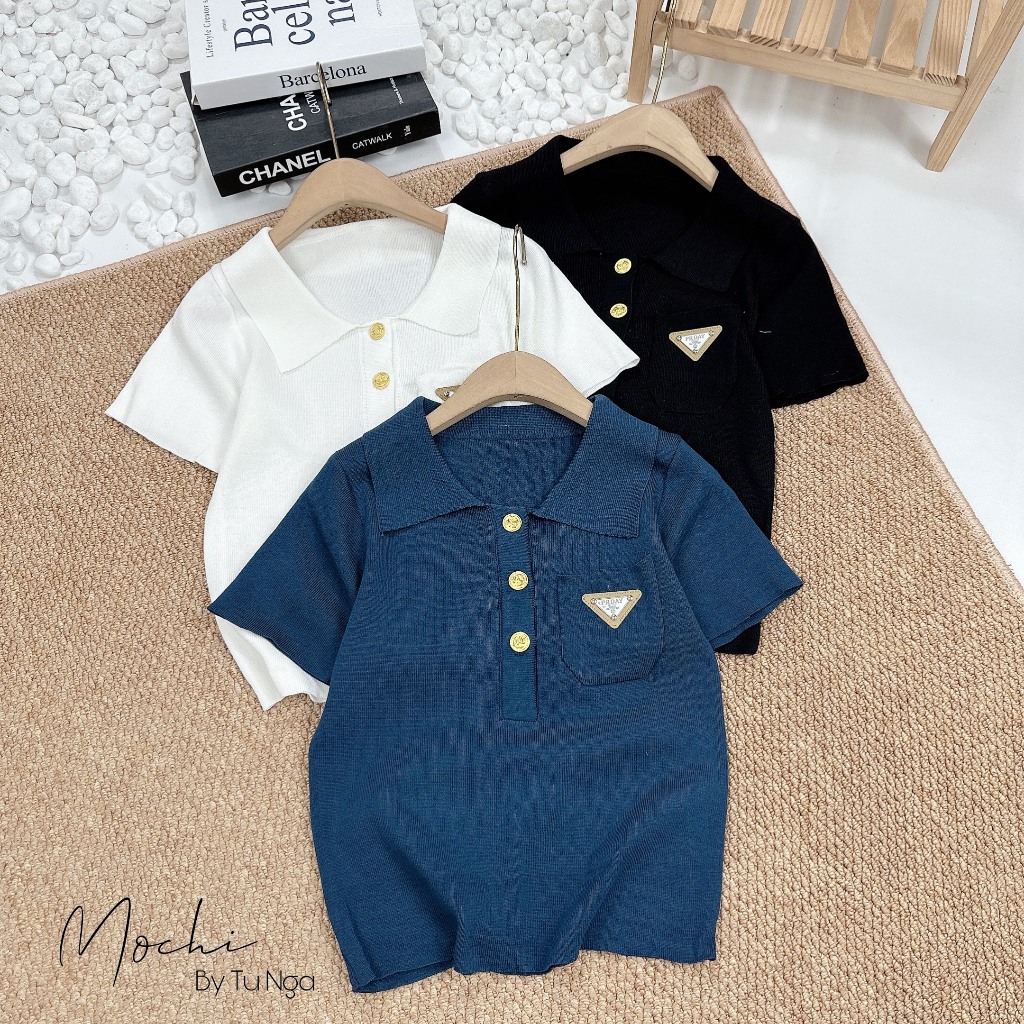 Áo len mtg Polo túi tag Pra.daa hàng QC