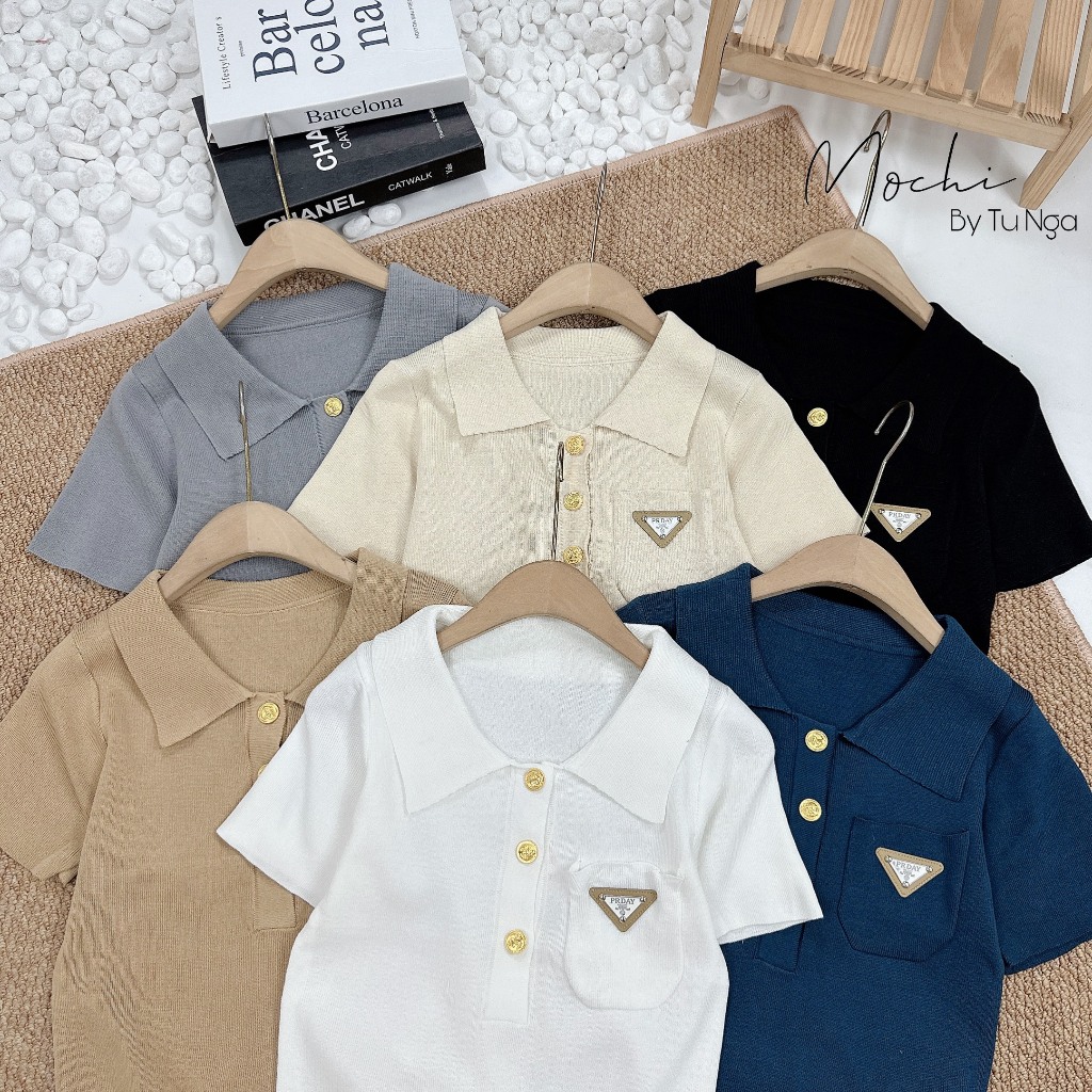 Áo len mtg Polo túi tag Pra.daa hàng QC