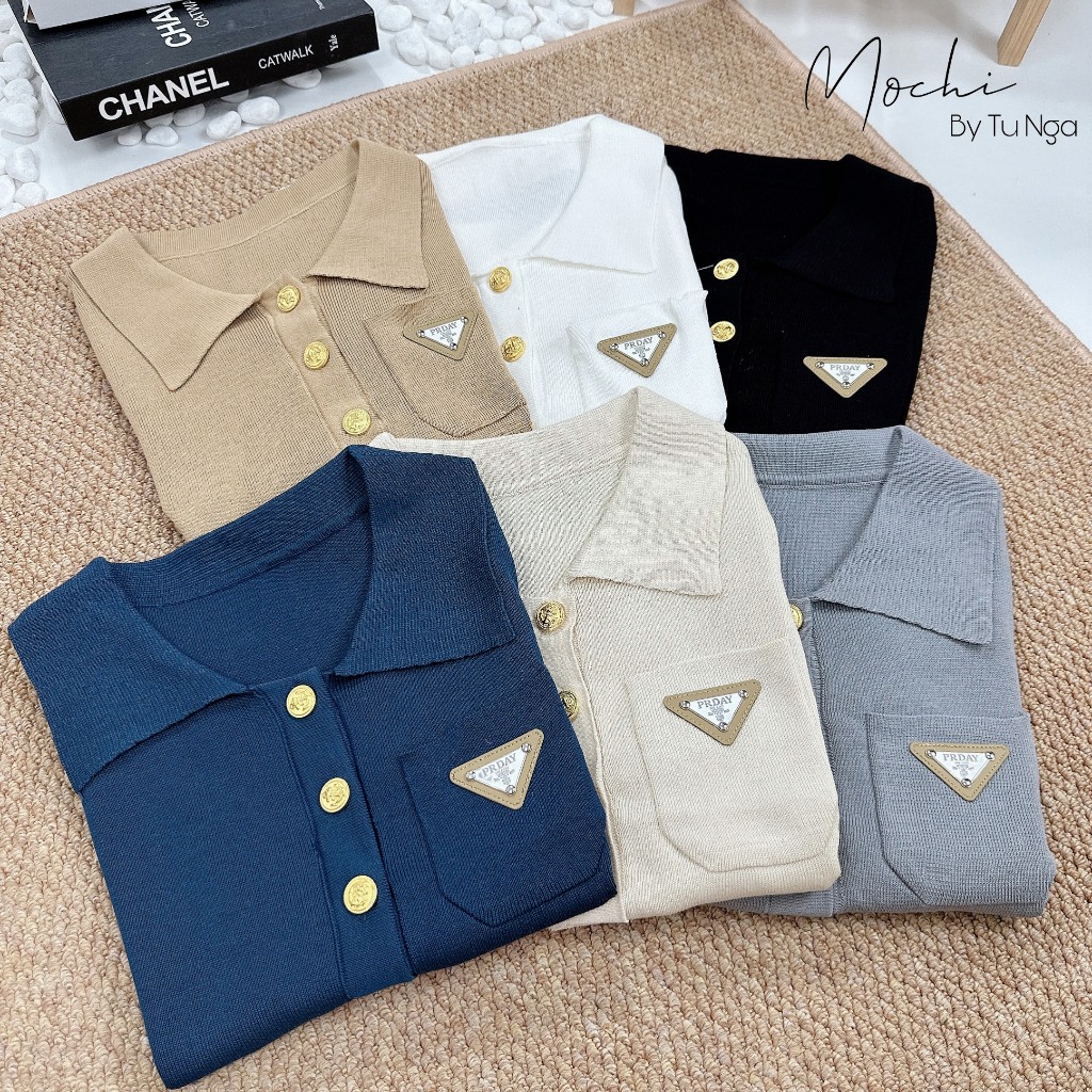 Áo len mtg Polo túi tag Pra.daa hàng QC