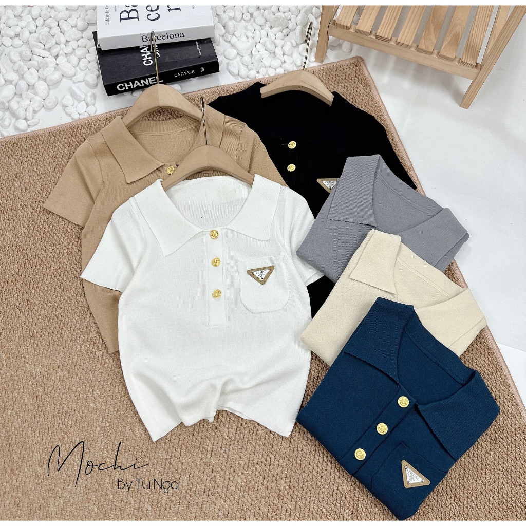 Áo len mtg Polo túi tag Pra.daa hàng QC