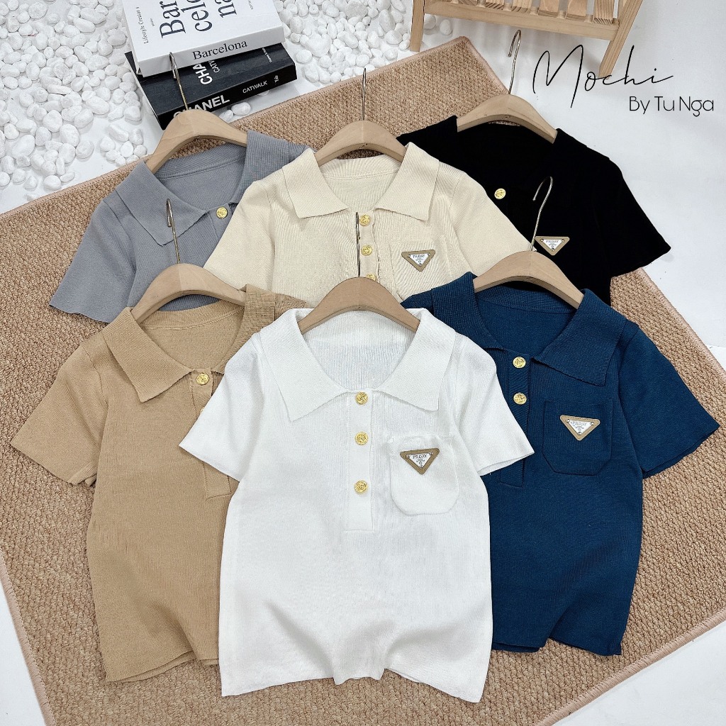 Áo len mtg Polo túi tag Pra.daa hàng QC