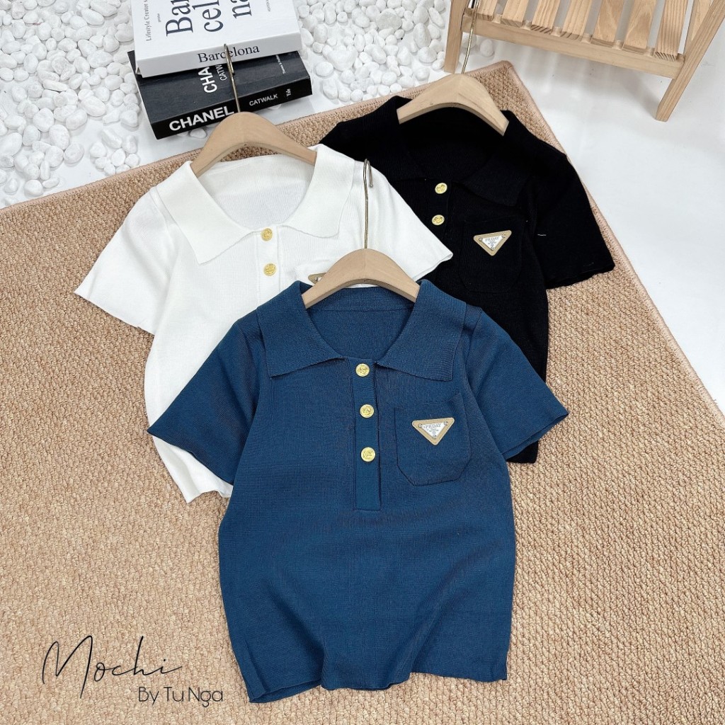 Áo len mtg Polo túi tag Pra.daa hàng QC