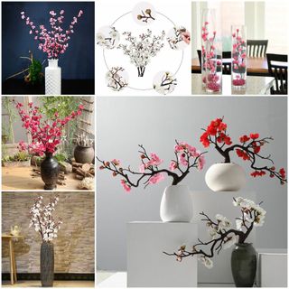 (HOA ĐẸP-CÀNH DẺO CHẮC) HOA ĐÀO GIẢ trang trí chụp ảnh nhiều size, cành cao đến 120cm