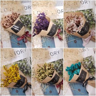 (HOA ĐẸP_THIỆP XINH) Bó hoa khô phụ kiện trang trí chụp ảnh, bó hoa sao liti hộp quà tặng xinh xắn.