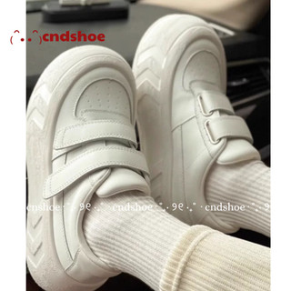 (FREESHIP) Giày Thể Thao Nữ Lười Slipon Đế Dày Dặn  Da Full Trắng 5cm