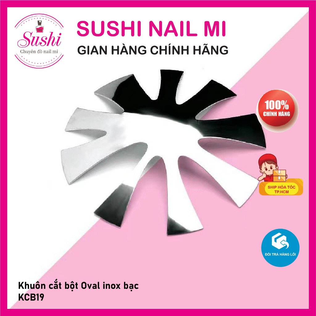 Khuôn inox cắt bột oval, tạo french đầu móng nhanh, đẹp  - Sushi nail mi
