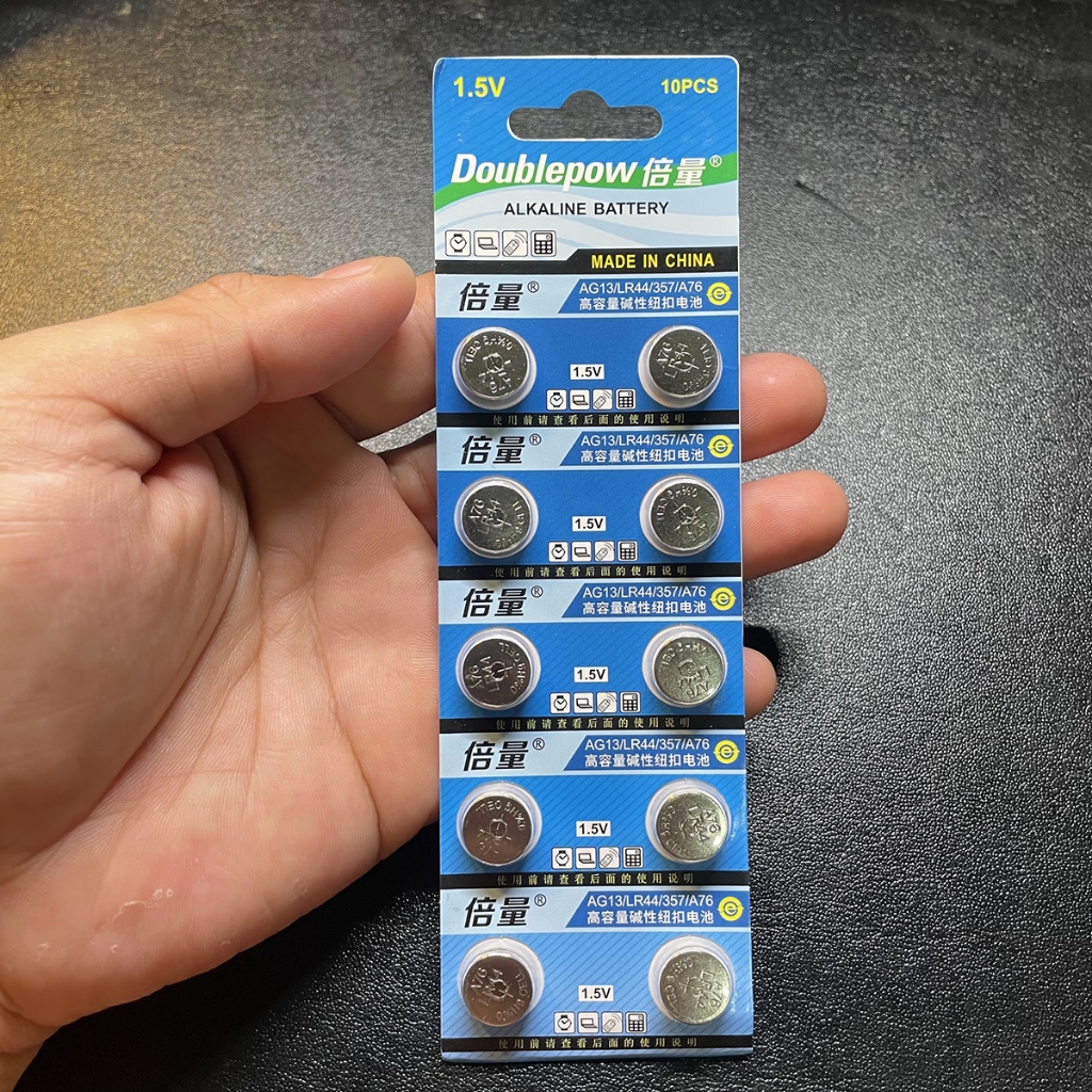 Pin cúc áo LR44 AG13 357A điện áp 1.5V cho ẩm kế đồng hồ đồ chơi máy tính