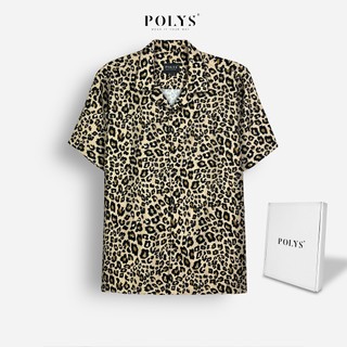Áo sơ mi nam POLYS Fullbox chính hãng, Lụa Vân Chéo thoáng mát, không nhăn họa tiết Da Báo LEO Shirt
