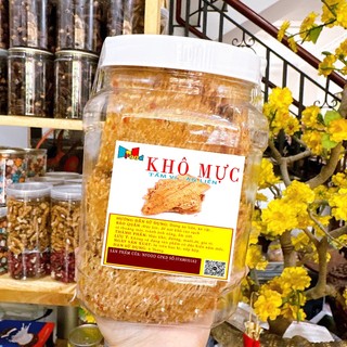 Mực Cán tẩm - mực tẩm ăn liền Hũ Vuông lớn 500.gram